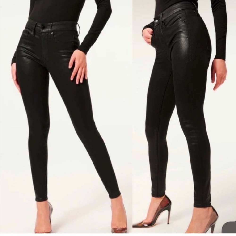 Good American Coated Black Skinny Jeans 12/31